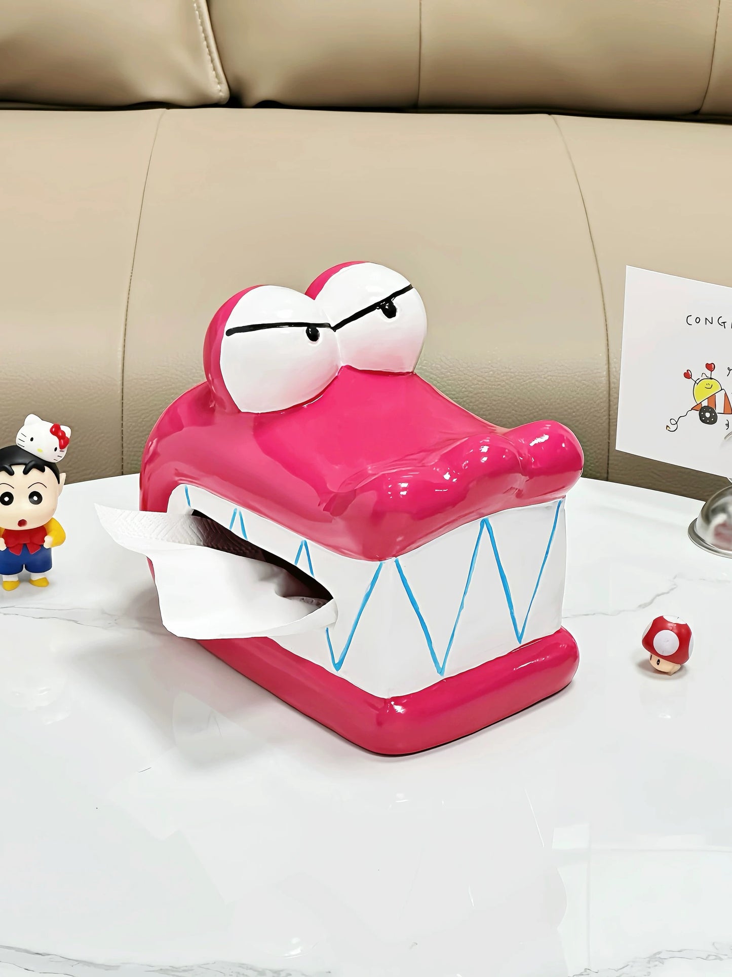 Adorable Cartoon Crocodile - shaped Tissue Box