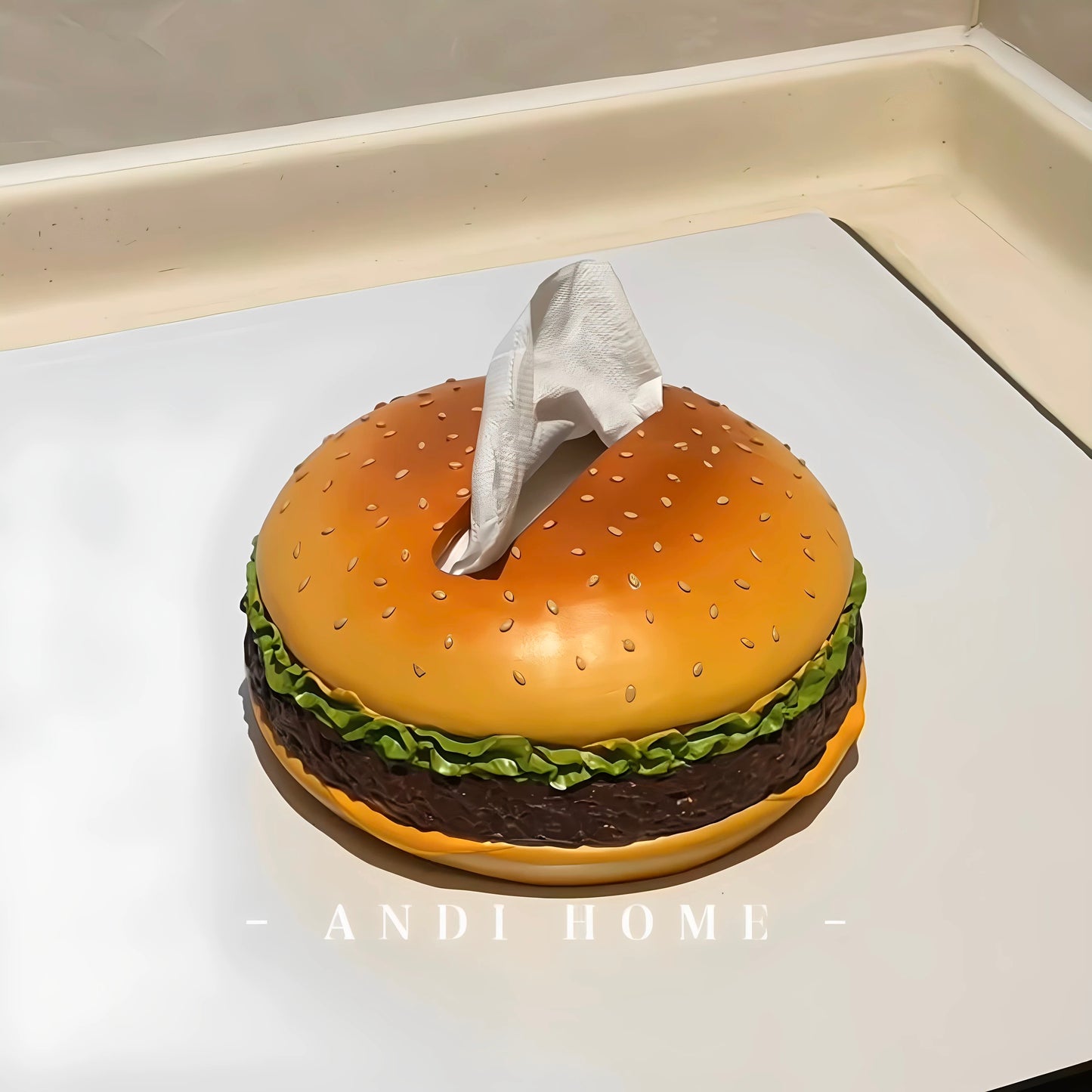 Adorable and Creative Hamburger - shaped Living Room Tissue Box