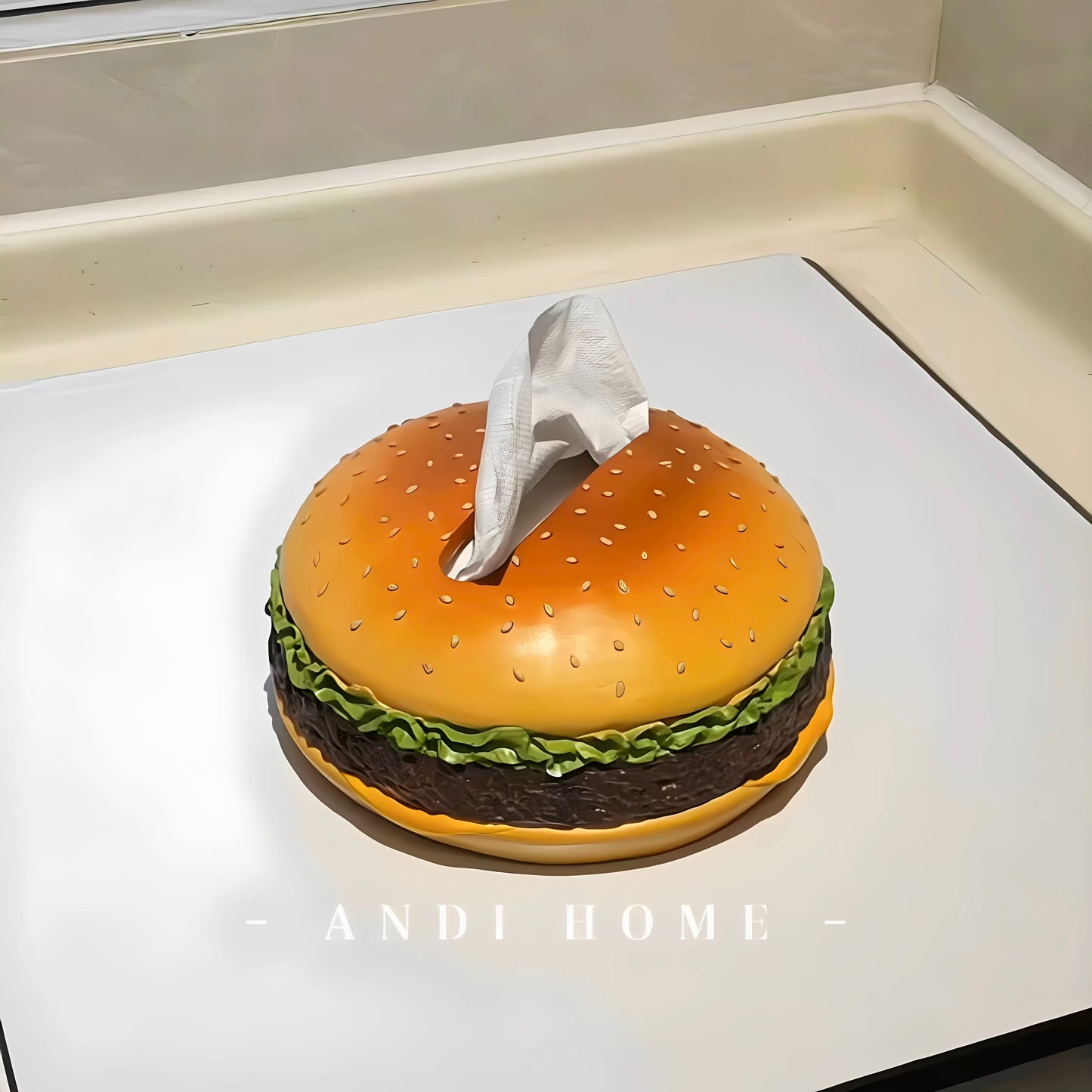 Adorable and Creative Hamburger - shaped Living Room Tissue Box